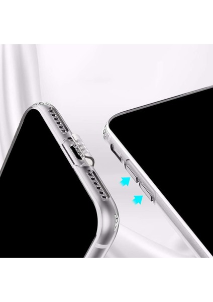 Samsung Galaxy A12 ile Uyumlu Kapak Kamera Korumalı Şarj Yeri Tıpalı Şeffaf Silikon Kılıf