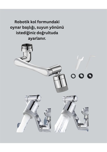 Lavabo ve Mutfaklar Için 1080 Derece Döner Musluk Başlığı – Pirinç Gövdeli fırsatları