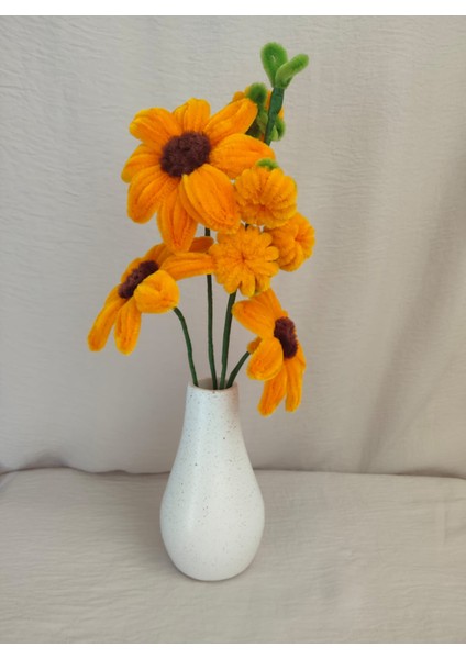 Ayçiçeği Vazoda Çiçek - Dekoratif ve Hediyelik Aranjman