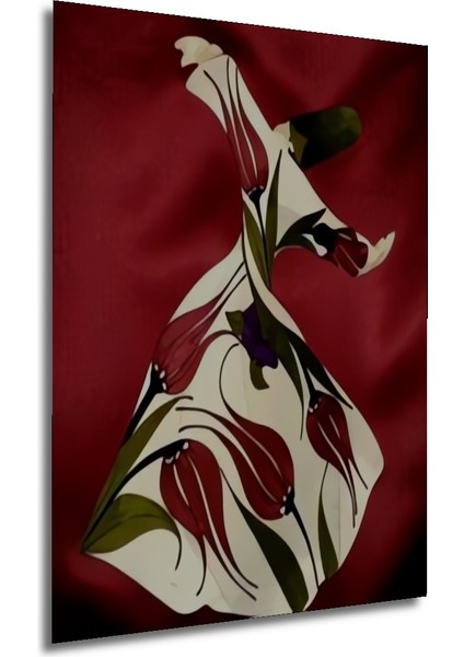 Derviş ve Lale Desenli Ahşap Dekoratif Tablo Yağlı Boya Görünümlü Dikdörtgen Tablo fırsatları