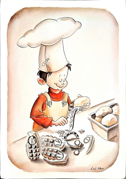 Lei Hao 29X21CM Orijinal Karikatür Tablo modelleri