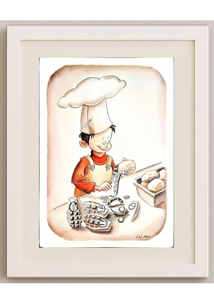 Lei Hao 29X21CM Orijinal Karikatür Tablo fırsatları