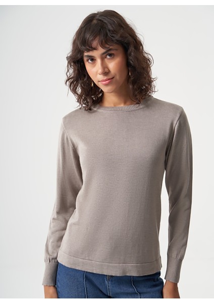 Bisiklet Yaka Normal Düz Gri Kazak Kadın M1MZ1030240010 fiyatları