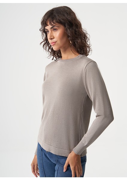 Bisiklet Yaka Normal Düz Gri Kazak Kadın M1MZ1030240010 modelleri