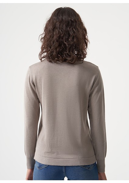 Bisiklet Yaka Normal Düz Gri Kazak Kadın M1MZ1030240010 fırsatları