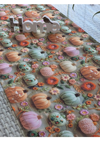 3 Boyutlu Nakış Görünümlü Çiçek Desenli Runner fiyatları