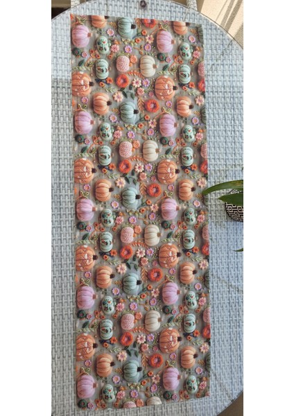 3 Boyutlu Nakış Görünümlü Çiçek Desenli Runner indirimleri