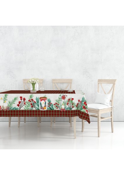 Yılbaşı Desenli Dijital Baskılı Noelflow Masa Örtüsü - 140 x 220 cm 140X240 cm - Panama Kumaş modelleri