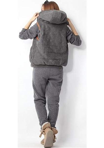 Günlük Kışlık Şık ve Rahat Üçlü Kadın Eşofman Takımı