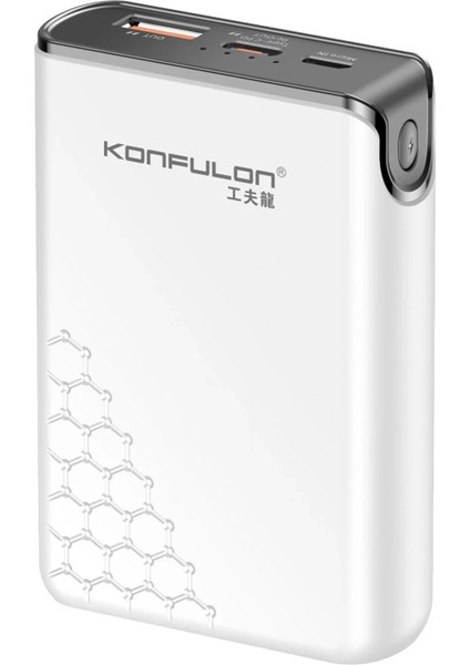 Nrtmsa Konfulon A6Q 22.5W USB 3.0 ve 20W Type-C Çıkışlı 10.000 Mah Pd Powerbank - Beyaz