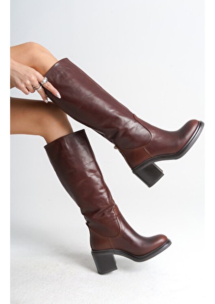 Yüksek Tabanlı Deri Kadın Çizme fırsatları