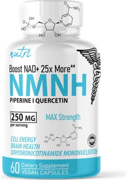 Nmnh With Piperine & Quercetin - Boost Nad+ With Dihydronicotinamide Mononucleotide (60 Capsules)