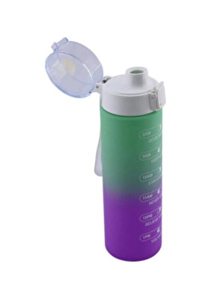 Sporcu Matarası 800 ml Bpa Içermez Çocuk Su Şişesi Sızdırmaz Pipetsiz Suluk Yeşil Mor Motivasyon. indirimleri