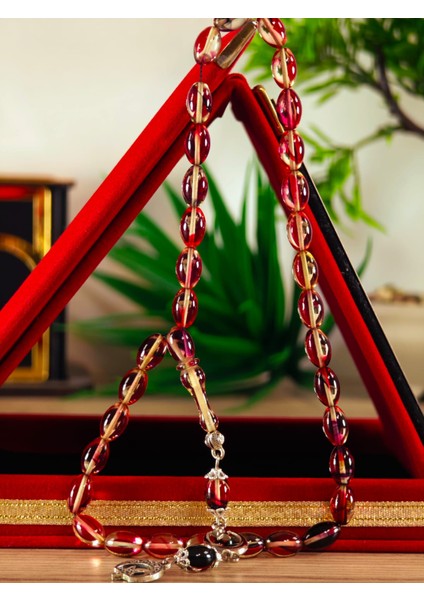 Ateş Kehribar Tesbih Sistem Püsgüllü Orjinal Ürün