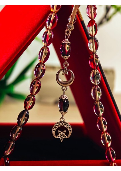 Ateş Kehribar Tesbih Sistem Püsgüllü Orjinal Ürün