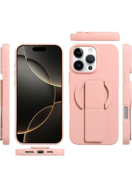 iPhone 16 Pro Max Uyumlu Magsafe Özellikli Standlı Track Silikon Kılıf