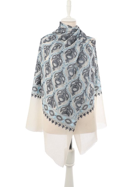 Taş Füme Taşlı Işlemeli Yün Ipek Şal fiyatları