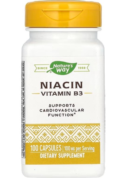 Nature's Way Niacin 100 Mg 100 Capsules