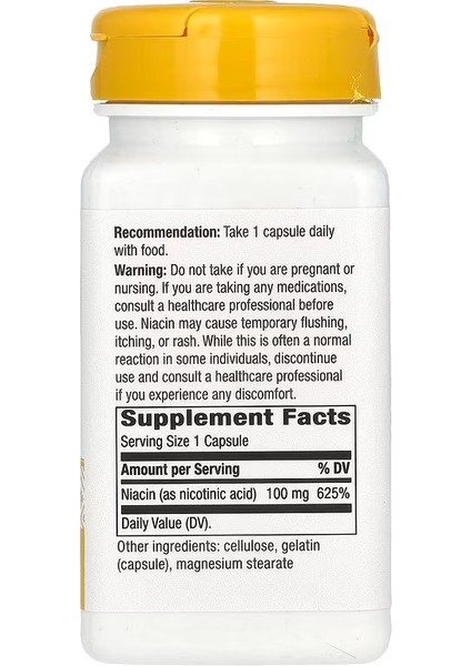 Nature's Way Niacin 100 Mg 100 Capsules fiyatları