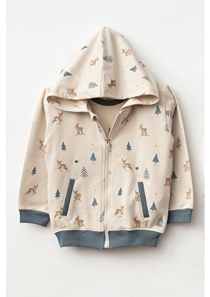 Erkek Bebek Animal Desenli Sweatshirt Pantolon T-Shirt 3'lü Alt Üst Bebek Takımı 3 Ay-36 Ay fiyatları