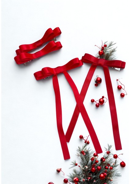 Kırmızı Kurdele Toka Seti 4'lü