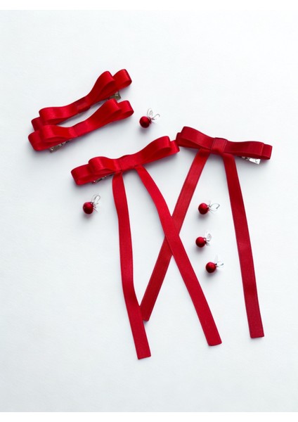 Kırmızı Kurdele Toka Seti 4'lü modelleri