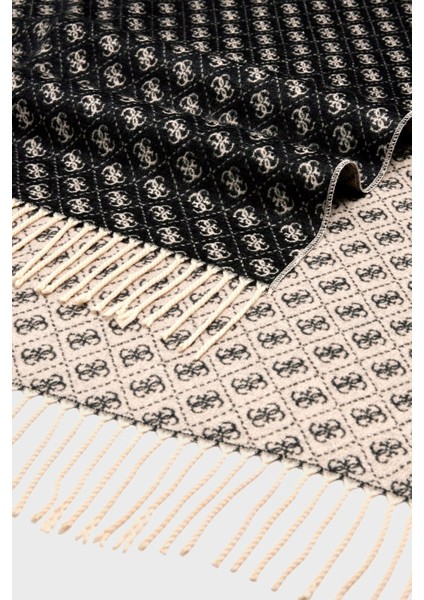 60 x 180 cm Logolu Çift Taraflı Şal AW5423POL03 Bayan Şal AW5423 POL03 Bla modelleri