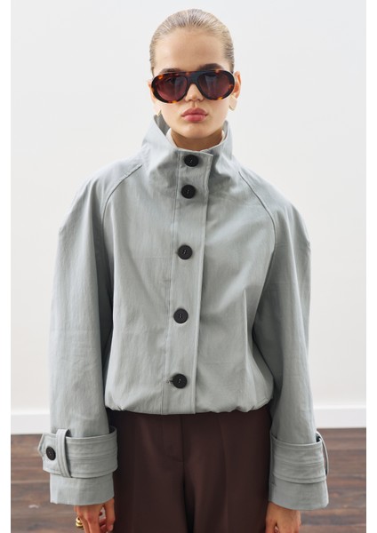 Trenç Tarz Bomber Ceket Mavi indirimleri