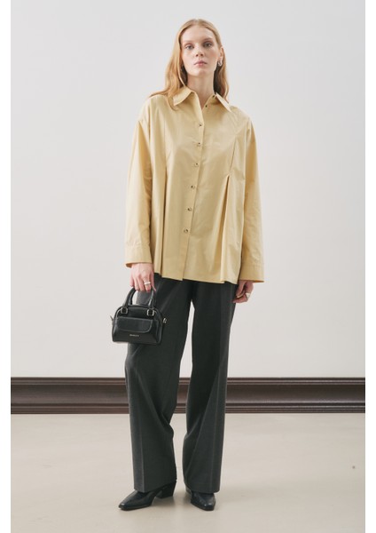 Parçalı Tasarım Gömlek Soft Sarı