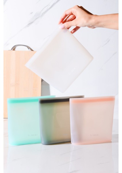 Mood Hava Sızdırmaz Kilitli Silikon Saklama Torbası 700 ml | Şeffaf modelleri