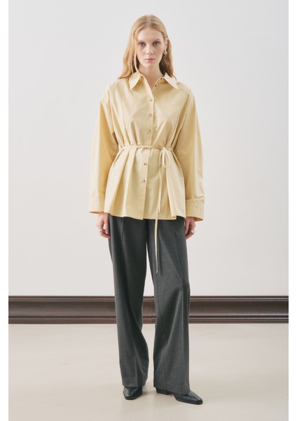 Parçalı Tasarım Gömlek Soft Sarı fırsatları