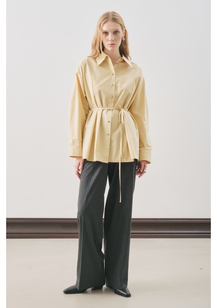 Parçalı Tasarım Gömlek Soft Sarı indirimleri