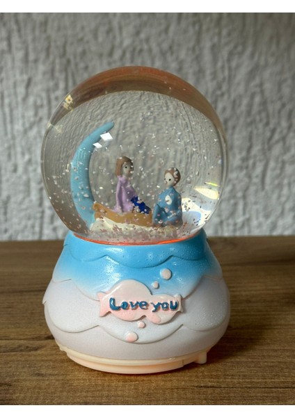 Sevgili Hilal Temalı Işıklı Müzikli Pilli Orta Boy Kar Küresi Dekoratif Hediyelik Eşya Müzik Kutusu fiyatları