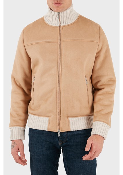 % 100 Yün Regular Fit Dik Yaka Fermuarlı Ceket Erkek Ceket 78148 58000 120