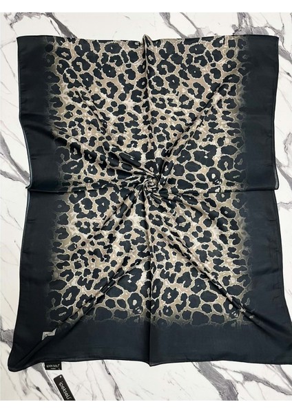 Ipekseli Leopar Desenli Organik Pamuk Şal - 2