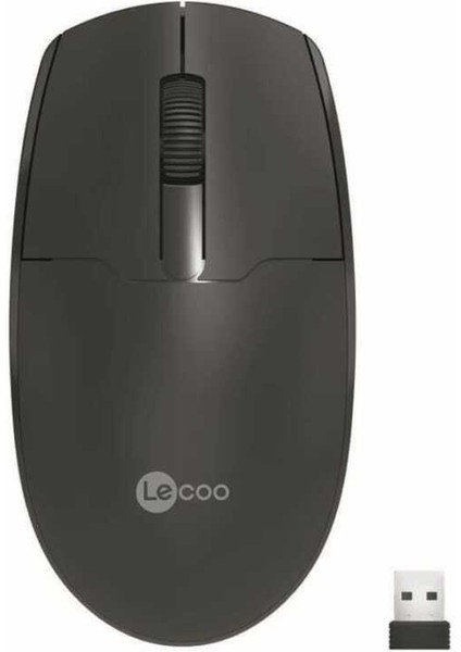 Lecoo WS204 Siyah Optik Kablosuz Mouse