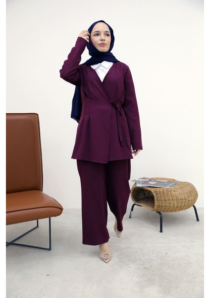 Pensli Bağlamalı Takım-Bordo fiyatları