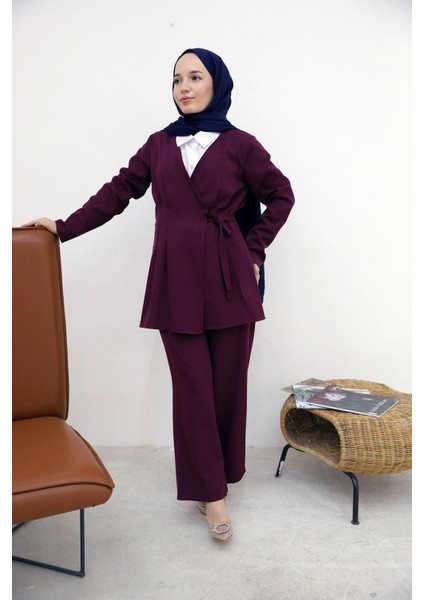 Pensli Bağlamalı Takım-Bordo modelleri