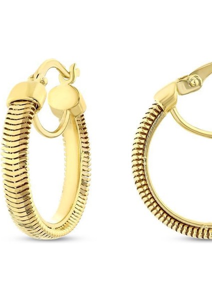 Altın Tasarım Halka Küpe - 14K fiyatları