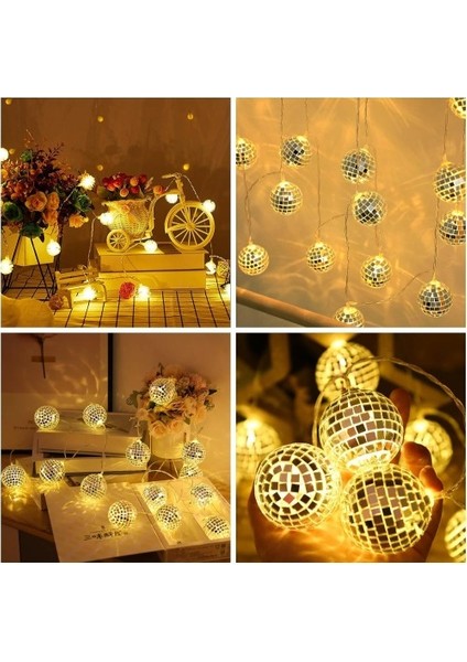 2m 10 LED Pilli Disko Toplu Işık