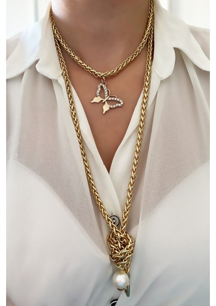 Düğüm Detay Örgü Zincir Kolye