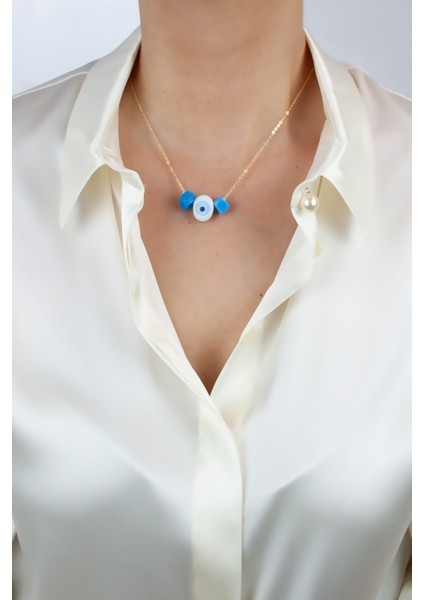 Ince Zincir Nazar Boncuk Kolye