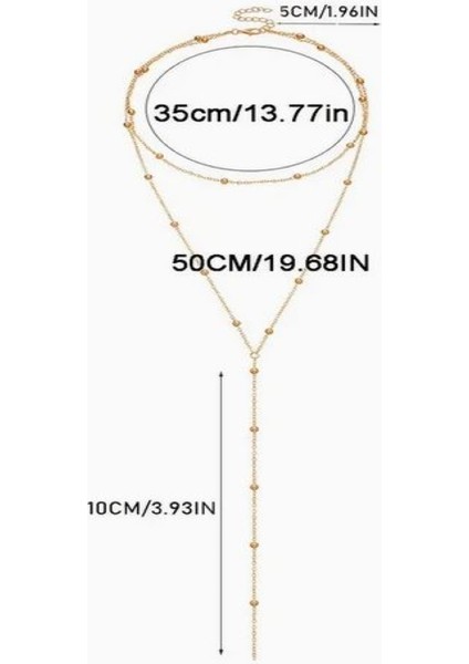 Y Şekilli Boncuklu Altın Rengi Uzun Kolye-Kc Altın Kaplama indirimleri