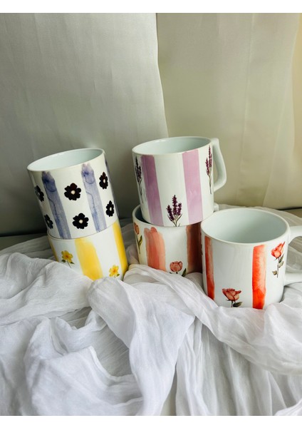 Lavanta Desenli Pinterest Kupa Bardak Kahve Kupası