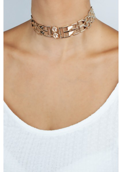 Geometrik Tasarım Choker Kadın Kolye