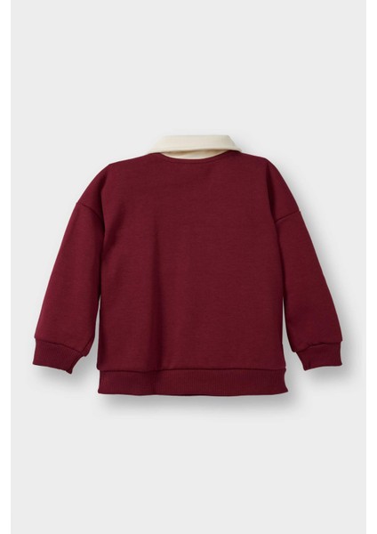 Erkek Bebek Regular Fit Gömlek Yaka Slogan Baskılı SWEATSHIRT G4424A525WN modelleri