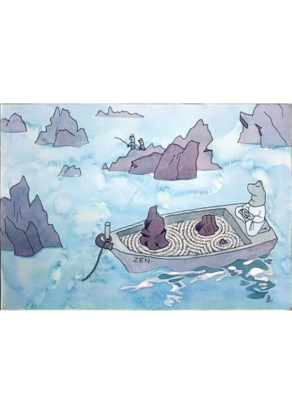 Hashi Yoshihisa 43x30cm Orijinal Karikatür Tablo modelleri