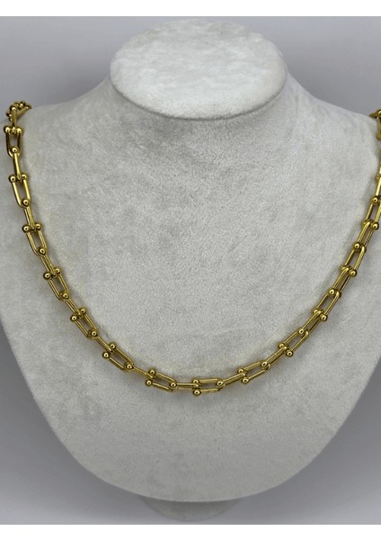 Uzun Tiffany Zincirli Gold Kolye