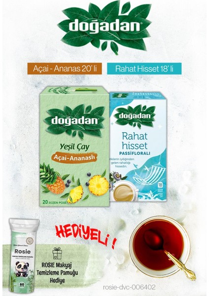 Açai Ananas ve Rahat Hisset Passifloralı Poşet Çay ve Rosie Hediyeli