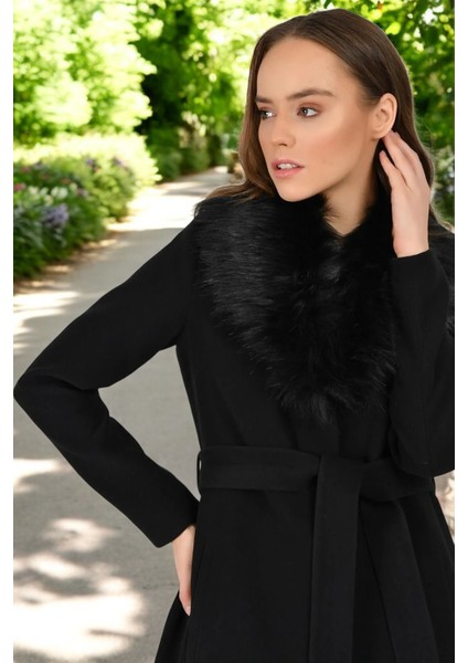 Kışlık Kürk Yaka Kaşmir Kaşe Kaban